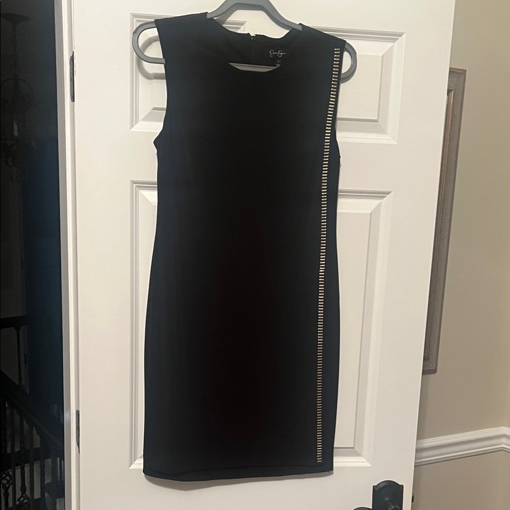 Jessica Simpson Black Mini Dress with Zipper Accent
